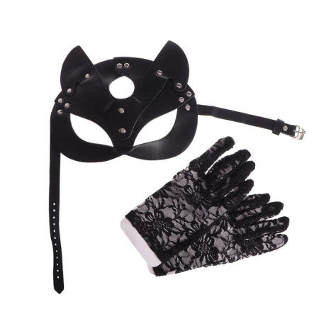 Карнавальный набор «Давай поиграем?» (БДСМ-маска, перчатки)